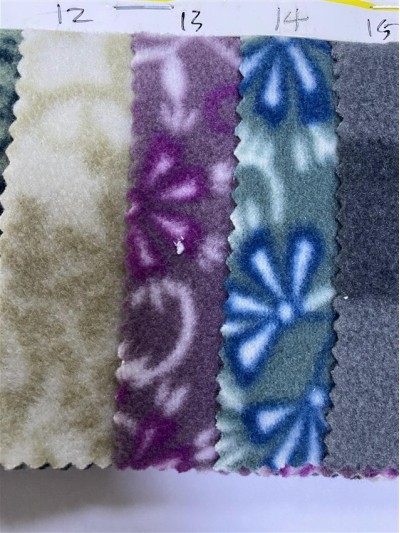 DG-LXF  搖粒印花  幅寬：60寸  克重：210-220g/m²  成份：100%Polyester   細節-1